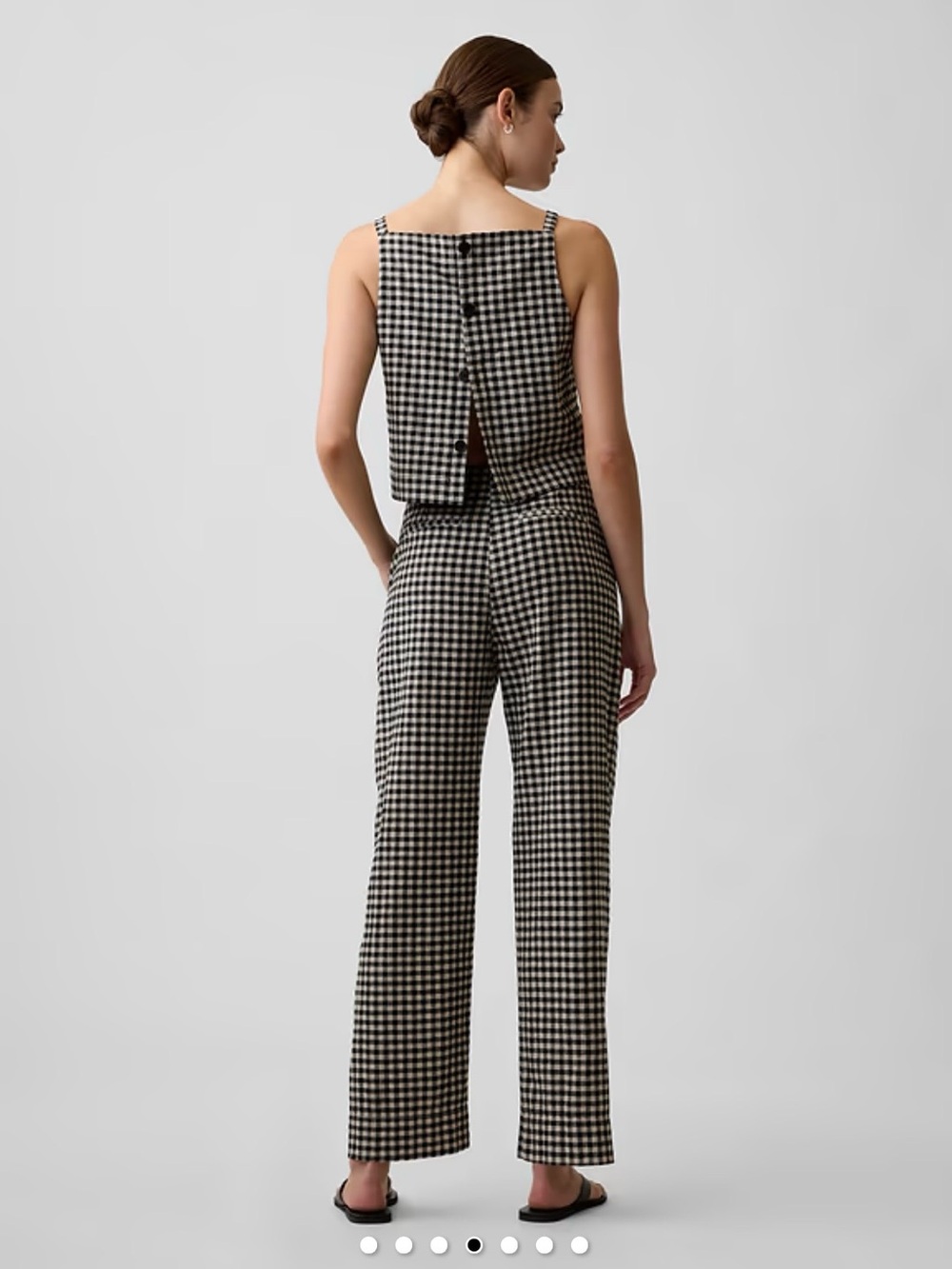 GAP set Black & White Gingham Wide-Leg Pants with Matching Sleeveless Top